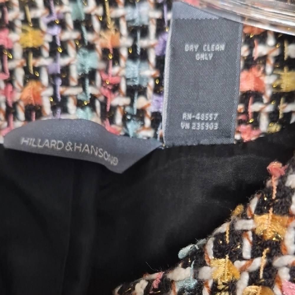 Hillard & Hanson Multicolor Tweed Open-Front Blazer - Picture 4 of 6